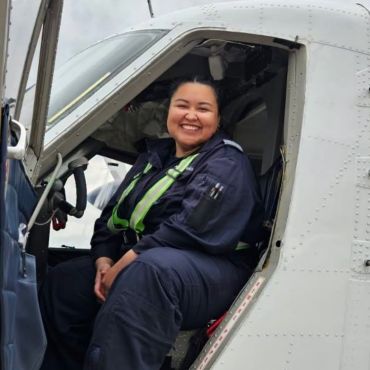 Air Borealis pilot Zoie Michelin article in the NGC newsletter